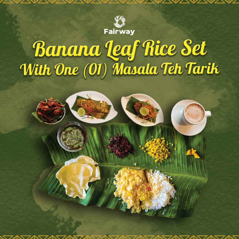 Banana Leaf Rice Set with one (01) Masala Teh Tarik